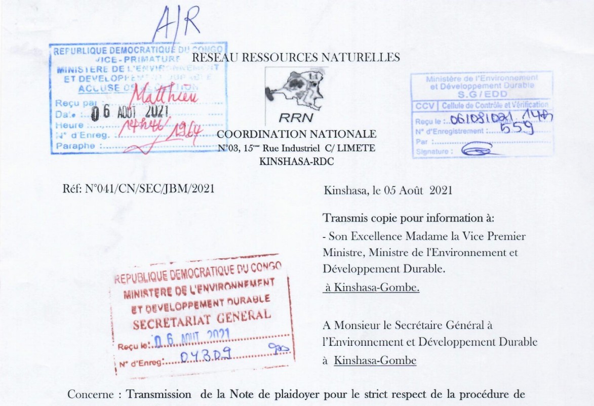 Note de plaidoyer sur le respect de procédure de transaction en matière forestière