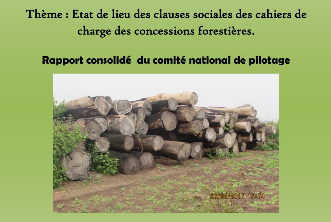 Etat de lieu des clauses sociales des cahiers de  charge des concessions forestières.