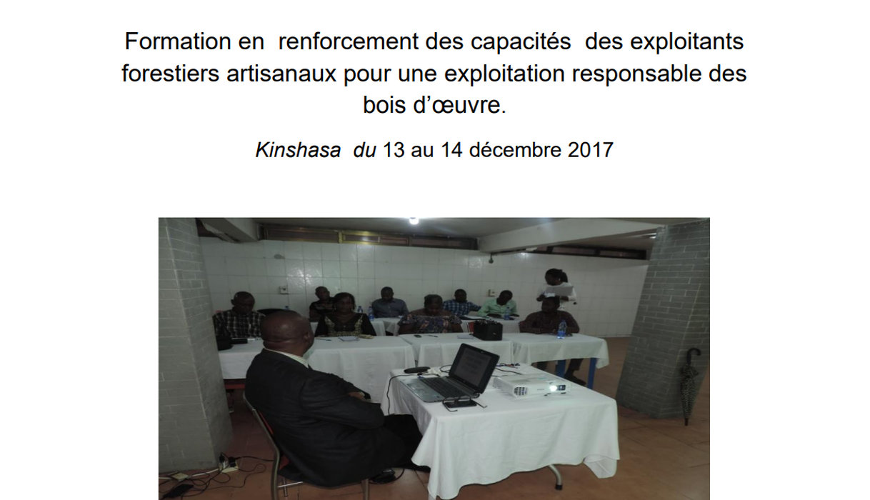 Formation en renforcement des capacités des exploitants forestiers artisanaux pour une exploitation responsable des bois d’œuvre