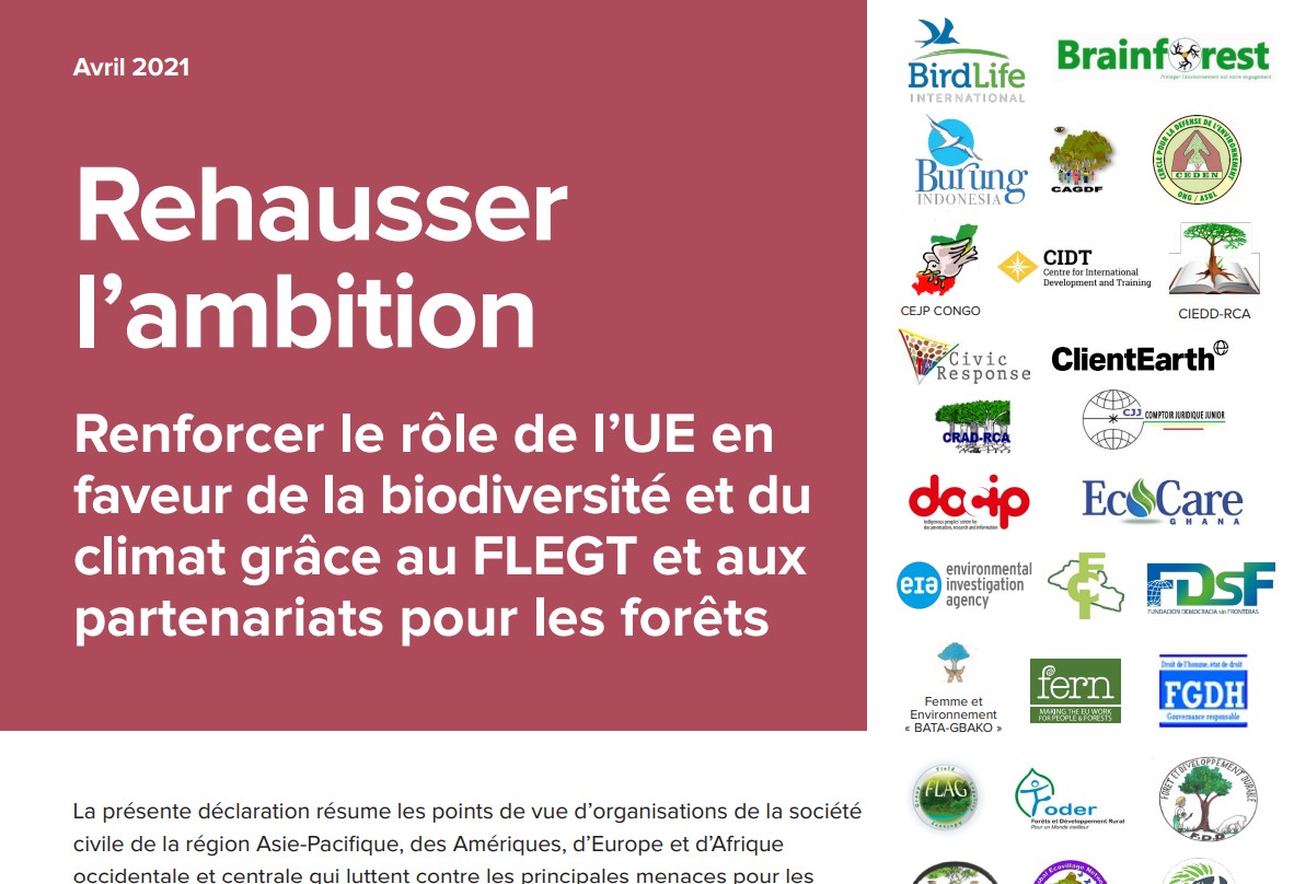 Rehausser l’ambition Renforcer le rôle de l’UE en faveur de la biodiversité et du climat grâce au FLEGT et aux partenariats pour les forêts