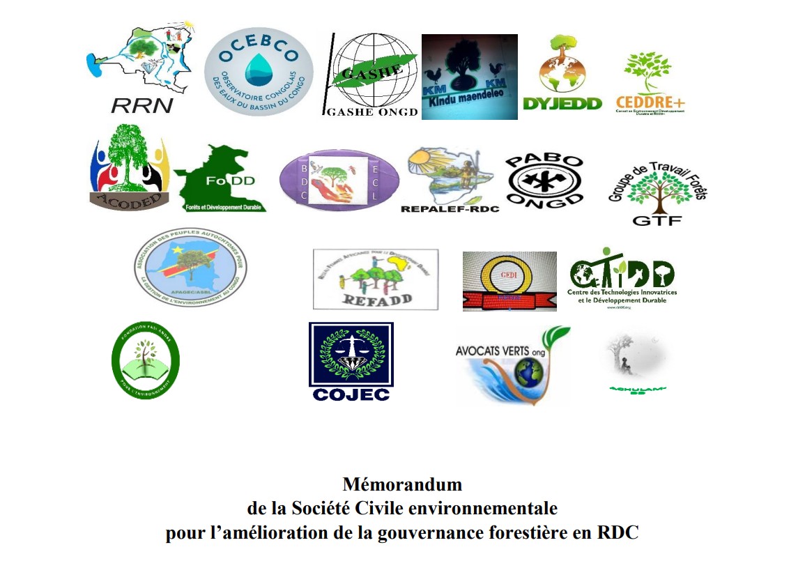 Mémorandum de la Société Civile environnementale pour l’amélioration de la gouvernance forestière en RDC